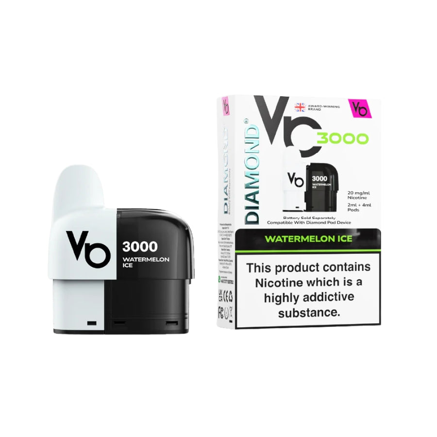 Vape Bars Diamond 3000 Watermelon Ice Refill Pod - Case of 10