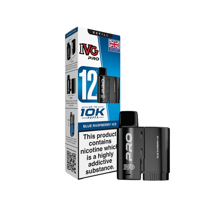 IVG Pro 12 Blue Raspberry Ice Pods - Case of 5
