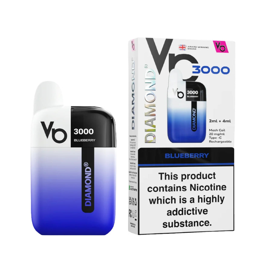 Vapes Bars Diamond 3000 Blueberry Vape Kit - Case of 5