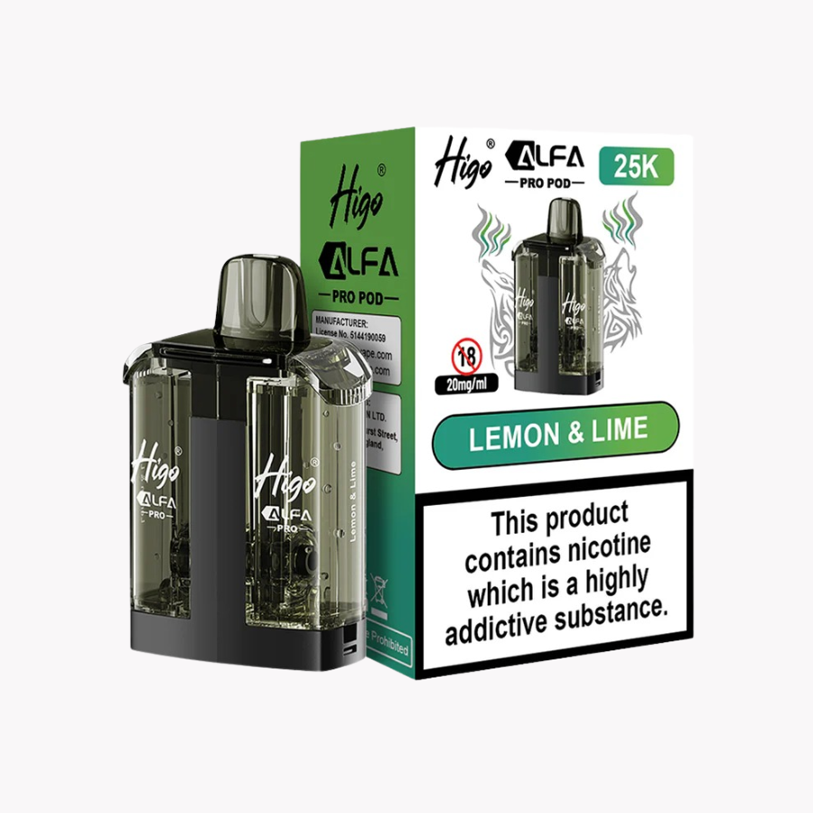 Higo Alfa Pro 25K Pod Lemon & Lime- Case of 5
