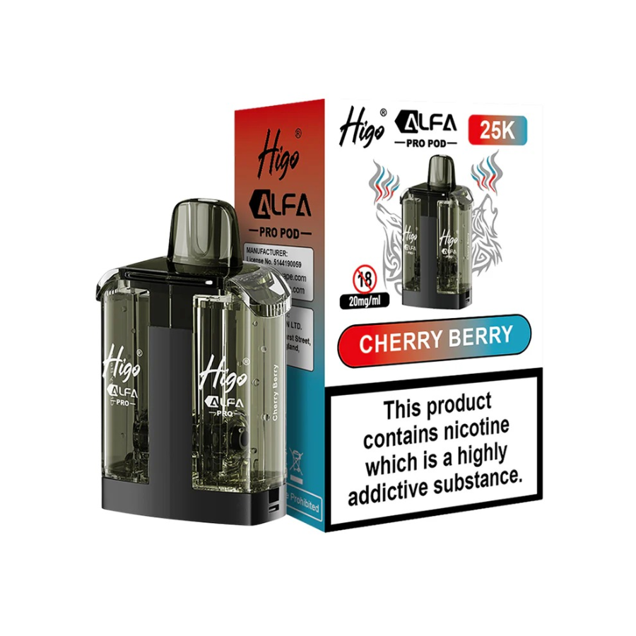 Higo Alfa Pro 25K Pod Cherry Berry- Case of 5