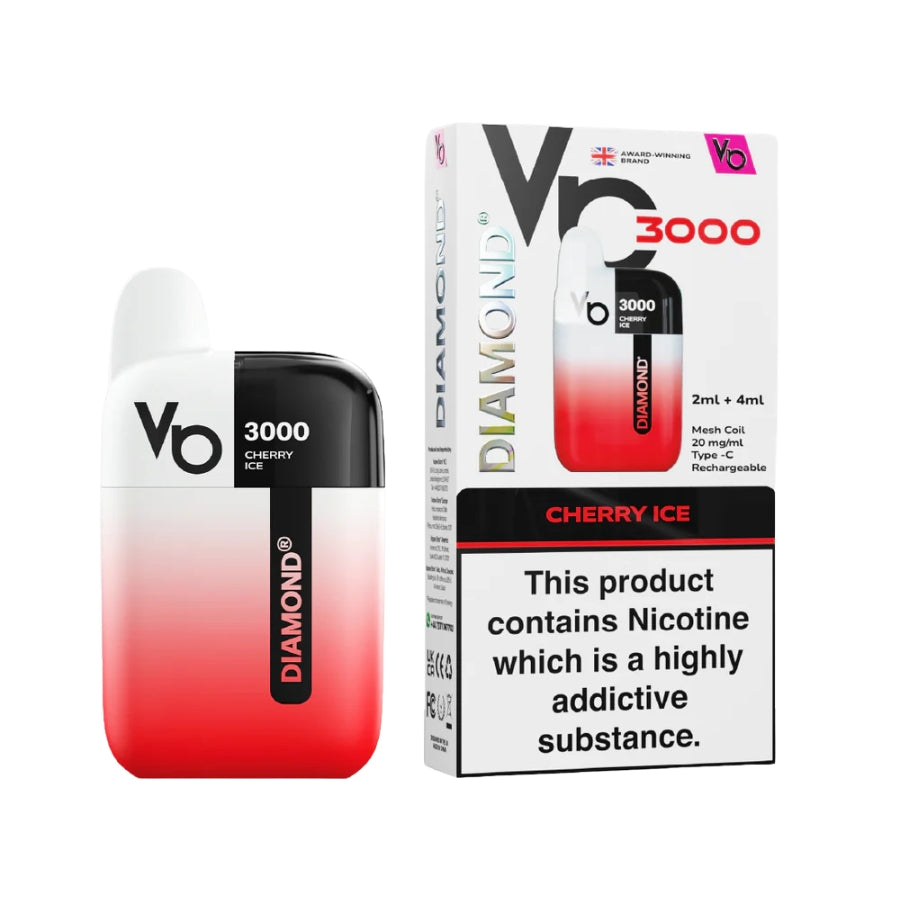 Vapes Bars Diamond 3000 Cherry Ice Vape Kit - Case of 5