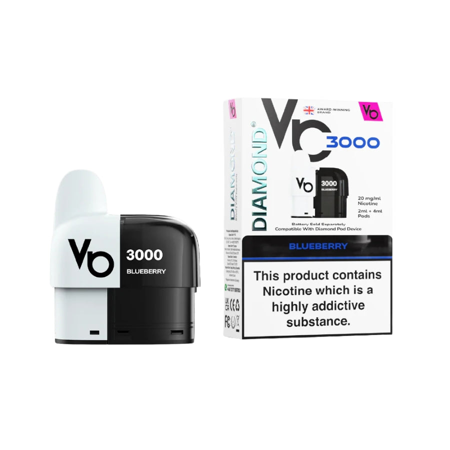Vape Bars Diamond 3000 Blueberry Refill Pod - Case of 10