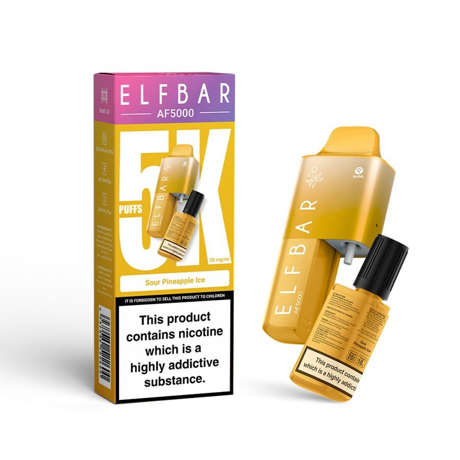 ELFBAR AF5000 Vape Kit, Sour Pineapple Ice - Case of 5
