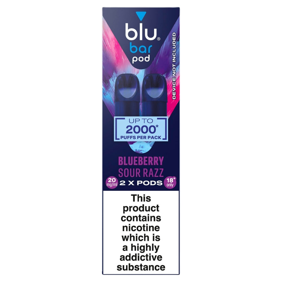 Blu Bar Blueberry Sour Razz Refill Pods 20mg - Case of 10