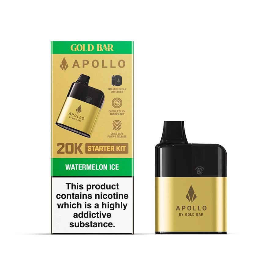 Gold Bar Apollo Watermelon Ice Prefilled Pod Vape Kit - Case of 5