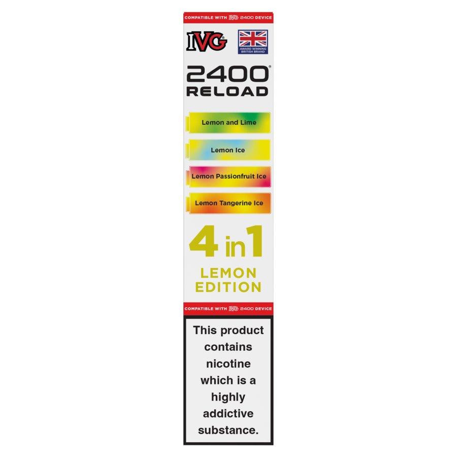 IVG 2400 Reload 4-in-1 Pods Lemon Edition - Case of 5