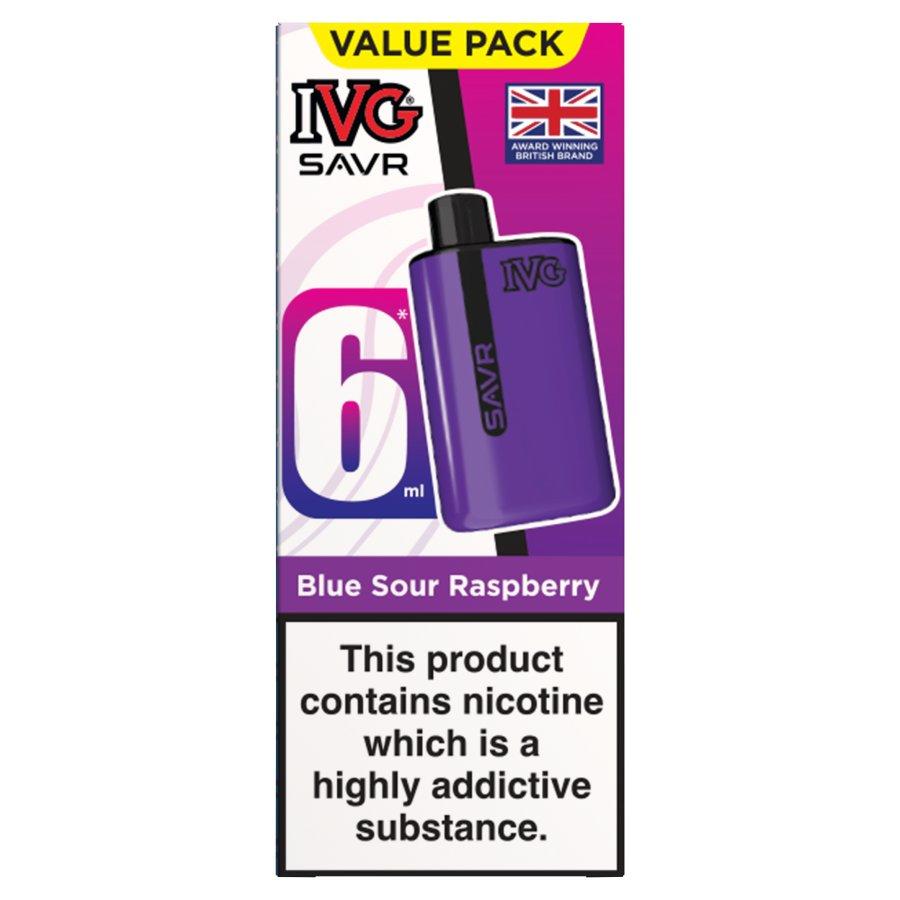 IVG 3000 SAVR Blue Sour Raspberry Vape Kit - Case of 5