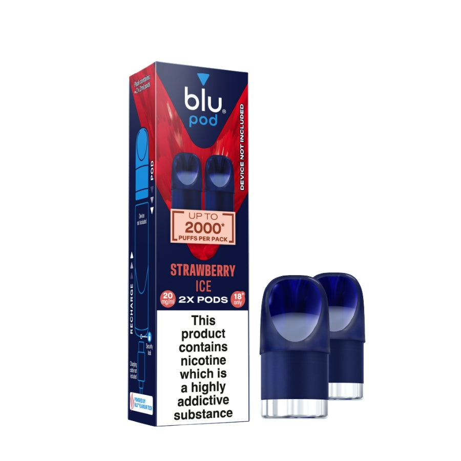 Blu Bar Strawberry Ice Refill Pods 20mg - Case of 10