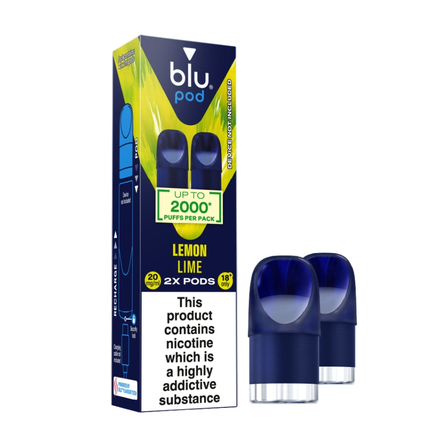 Blu Bar Lemon Lime Refill Pods 20mg - Case of 10
