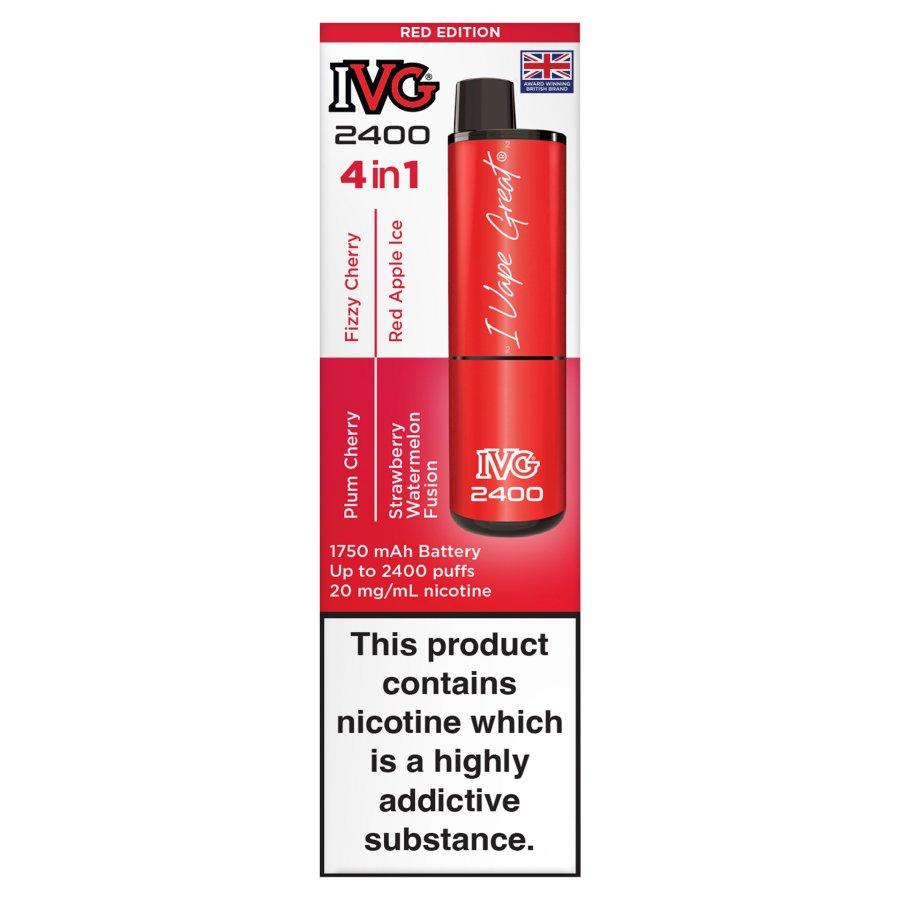 IVG 2400 Rechargeable Red Edition Vape Kit - Case of 5