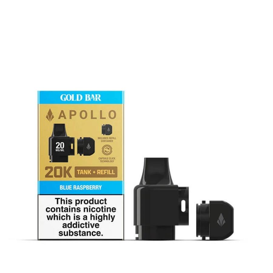 Gold Bar Apollo Tank & Cap Blue Raspberry - Case of 10