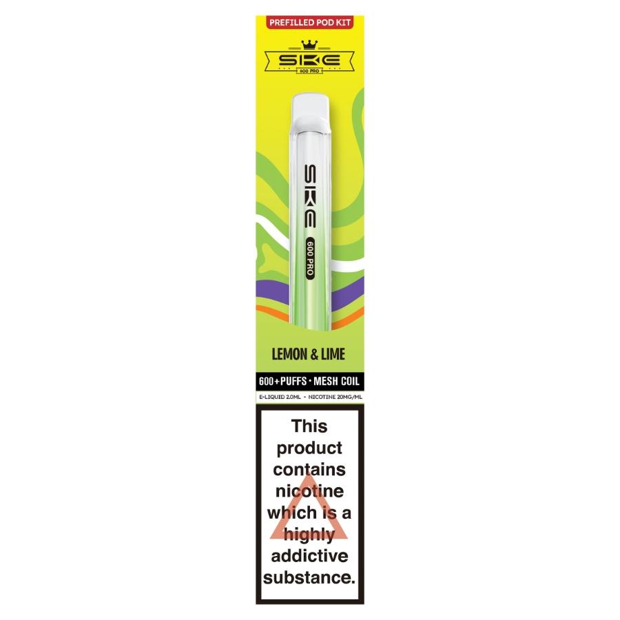 SKE Crystal 600 Pro Pod Kit Lemon & Lime- Case of 10