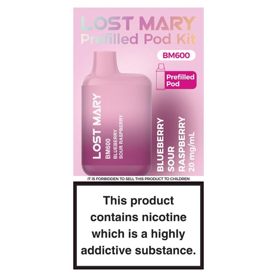 Lost Mary BM600 Blueberry Sour Raspberry Pod Kit  - Case of 10