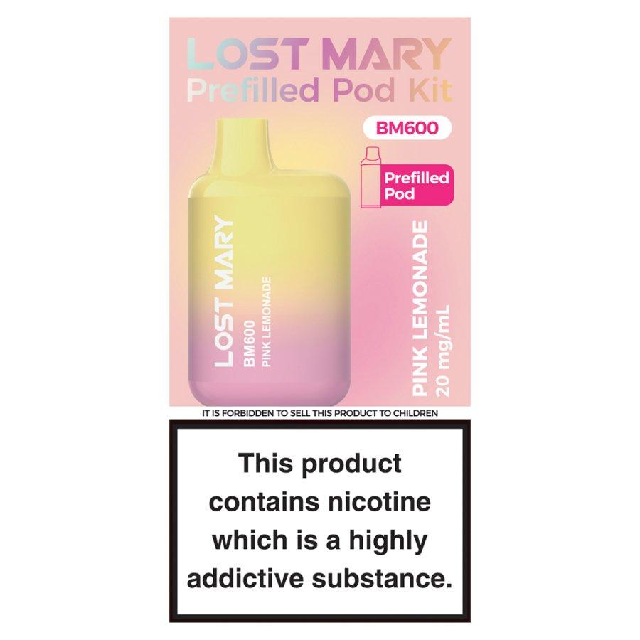 Lost Mary BM600 Pink Lemonade Pod Kit - Case of 10 Lost Mary BM600 Pink Lemonade Pod Kit - Case of 10