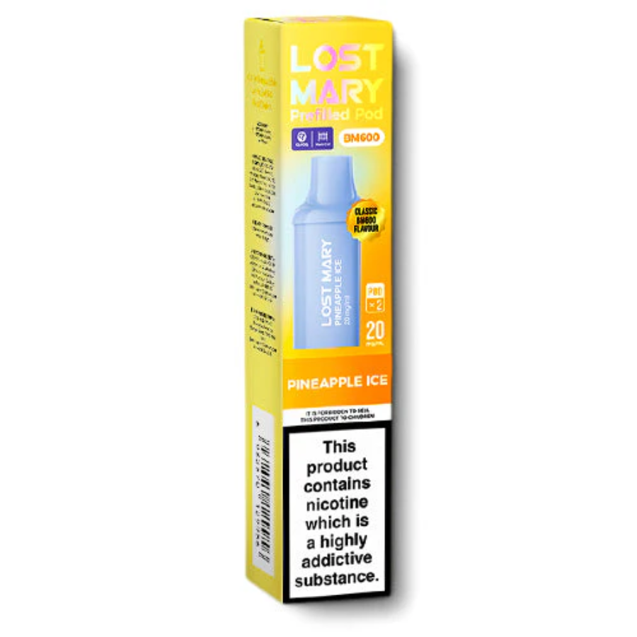 Lost Mary BM600 Pineapple Ice Prefilled Pods - Case of 10