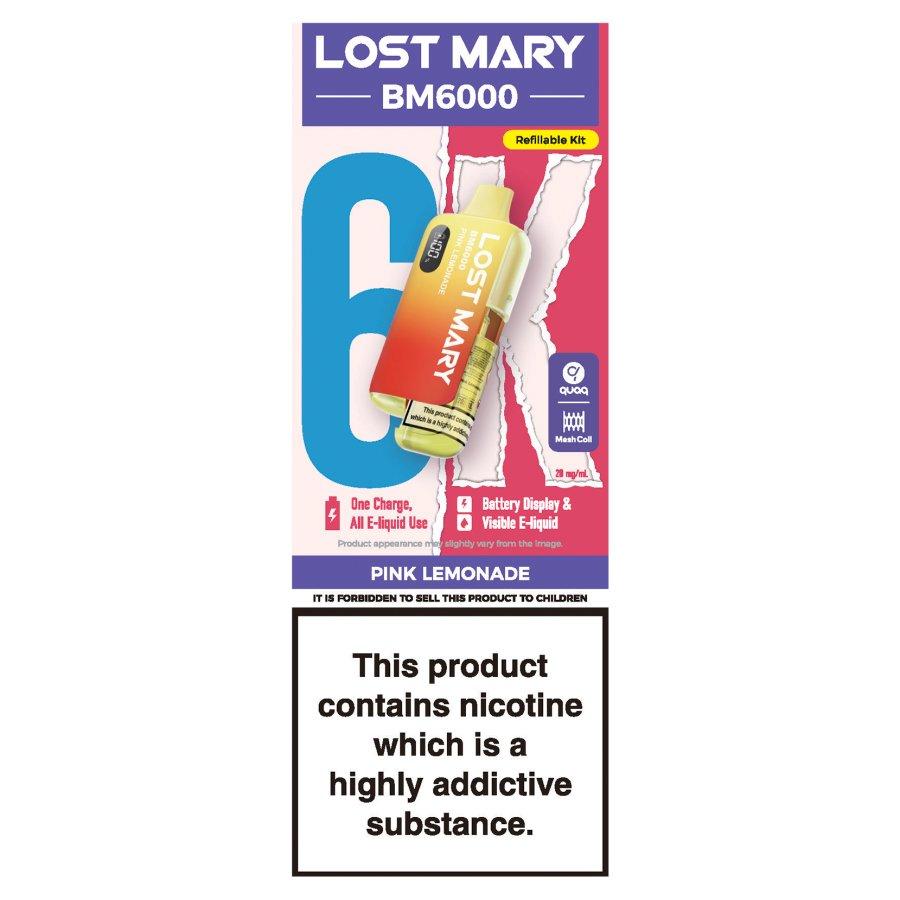 Lost Mary BM6000 Pre-filled Pink Lemonade Pod Kit - Case of 5 Lost Mary BM6000 Pre-filled Pink Lemonade Pod Kit - Case of 5