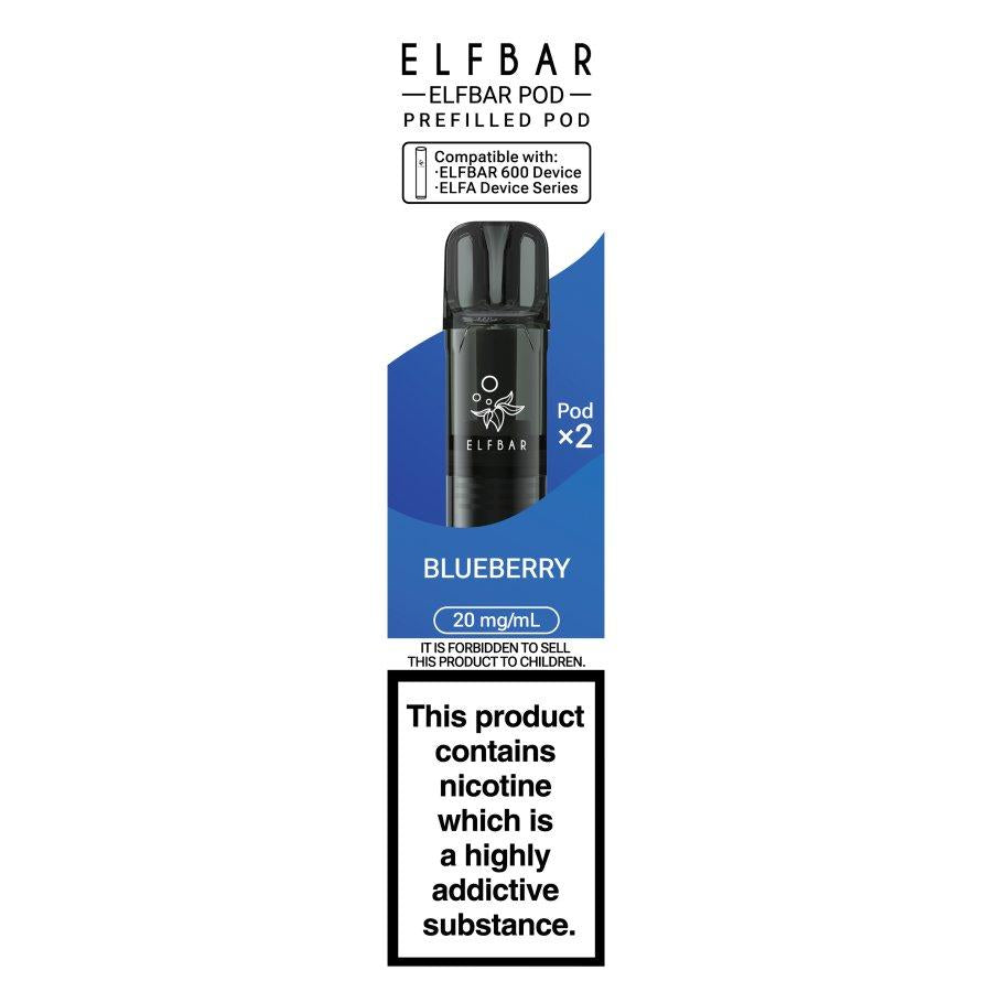 Elf Bar 600 Blueberry Prefilled Vape Pods 20mg - Case of 10