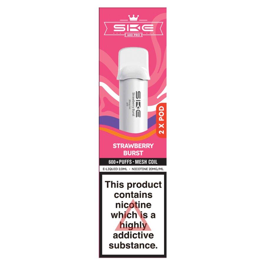 SKE Crystal 600 Pro Prefilled Pods Strawberry Burst- Case of 10