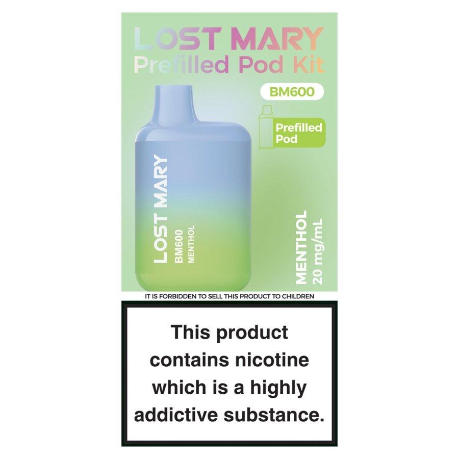 Lost Mary BM600 Menthol Pod Kit - Case of 10 Lost Mary BM600 Menthol Pod Kit - Case of 10