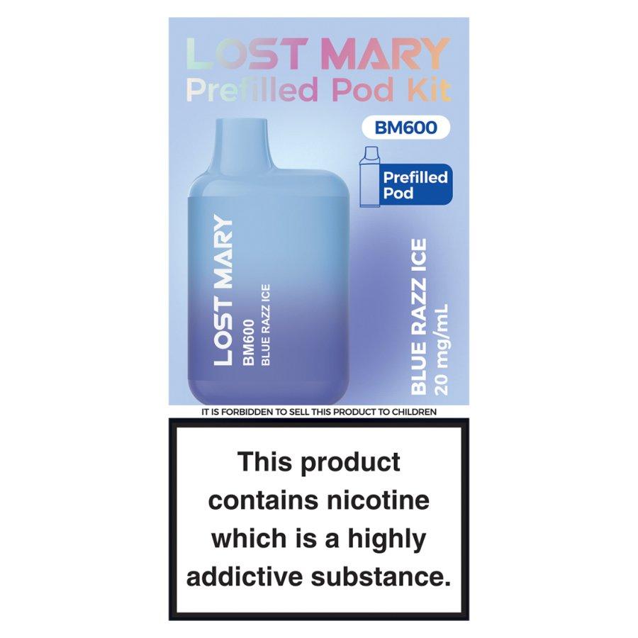 Lost Mary BM600 Blue Razz Ice Pod Kit  - Case of 10
