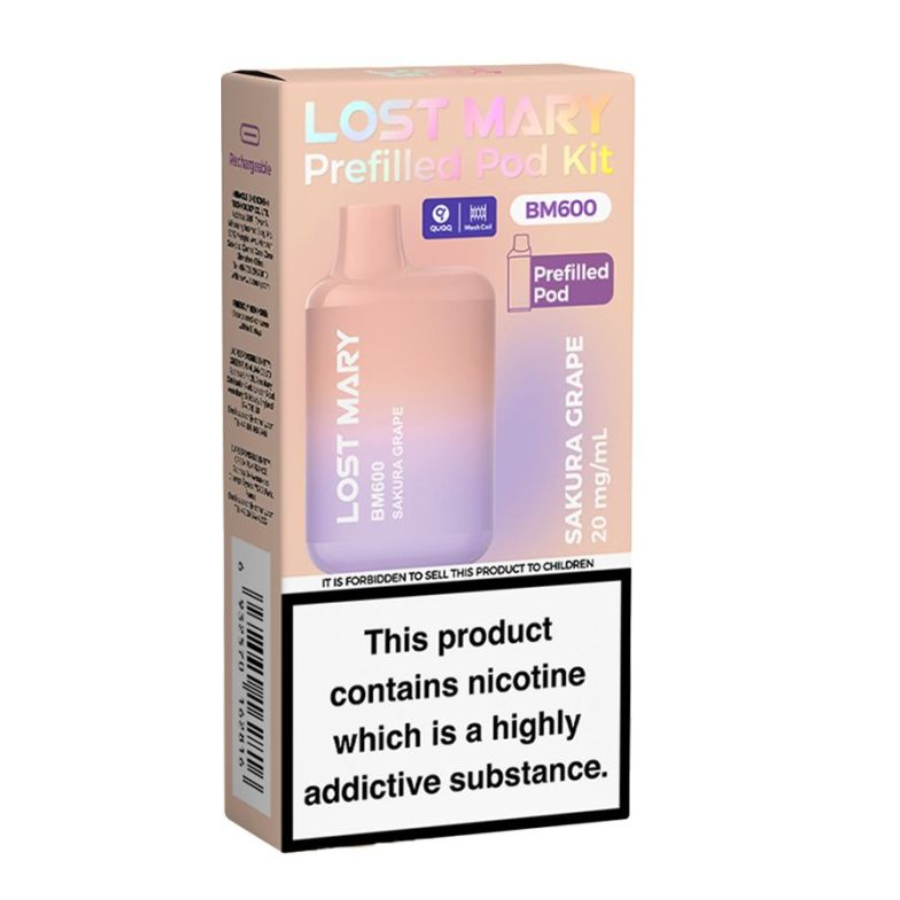 Lost Mary BM600 Sakura Grape Ice Pod Kit - Case of 10