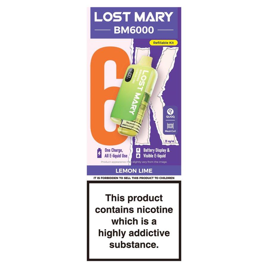 Lost Mary BM6000 Pre-filled Lemon Lime Pod Kit - Case of 5