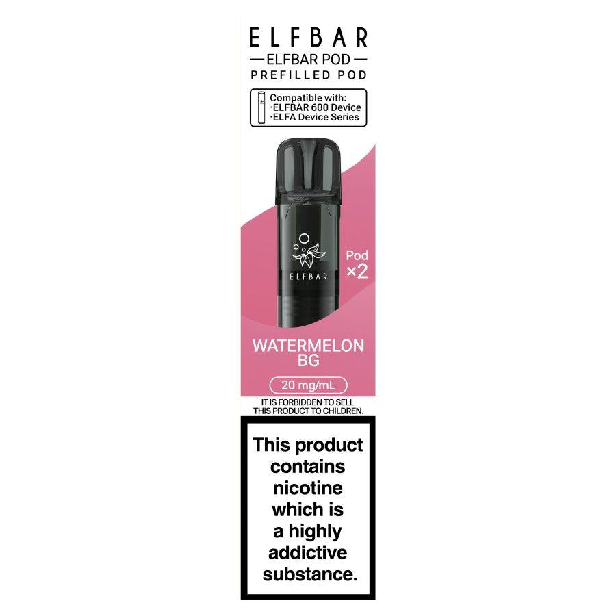 Elf Bar 600 Watermelon Prefilled Vape Pods 20mg