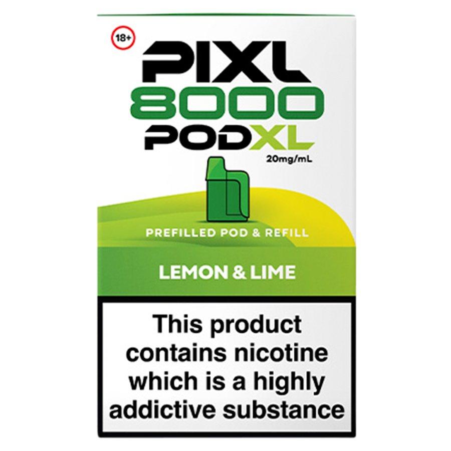 Pixl 8000 Lemon & Lime Prefilled Pod + Refill - Case of 5