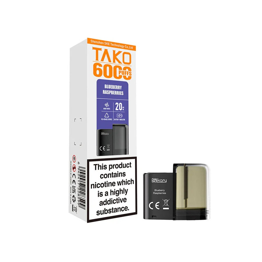 Sikary SP6000 Prefilled Blueberry Raspberry Refill Pods - Case of 5