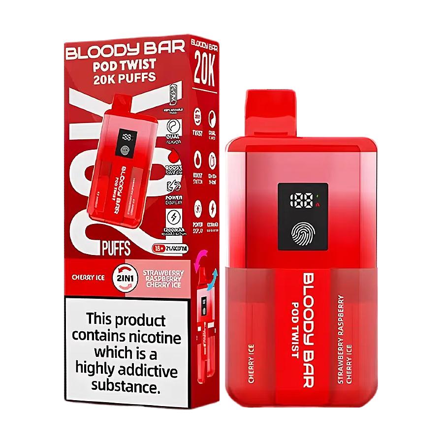 Bloody Bar Twist 20K Cherry Ice/ Strawberry Raspberry Cherry Ice Vape Kit - Case of 5