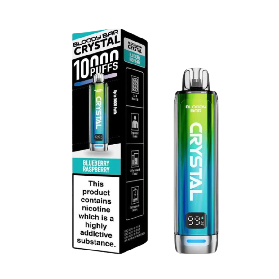 Bloody Bar Crystal 10K Blueberry Raspberry Vape Kit - Case of 5