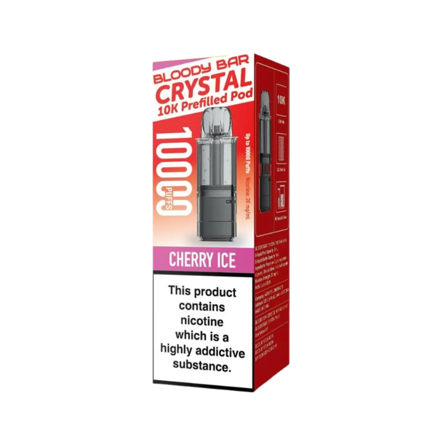 Bloody Bar Crystal 10K Cherry Ice Refill Pods - Case of 5