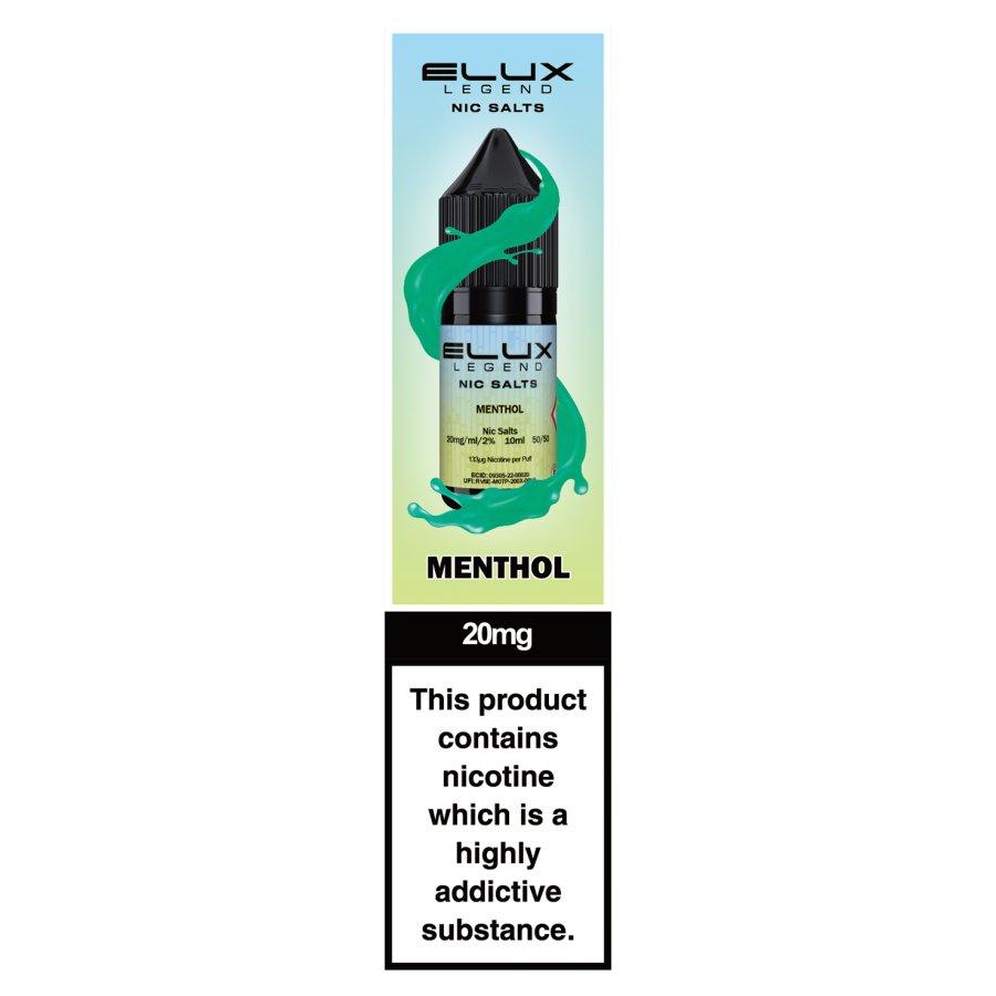 Elux Legend Menthol Nic Salt E-Liquid 20mg- Case of 10
