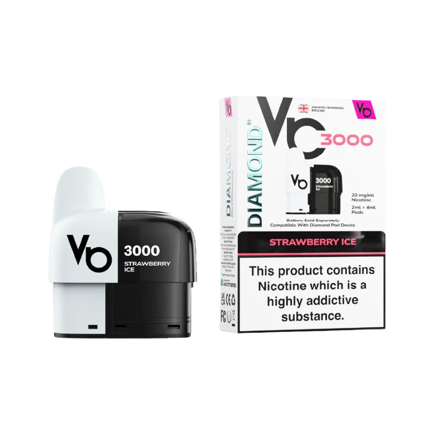 Vape Bars Diamond 3000 Strawberry Ice Refill Pod - Case of 10