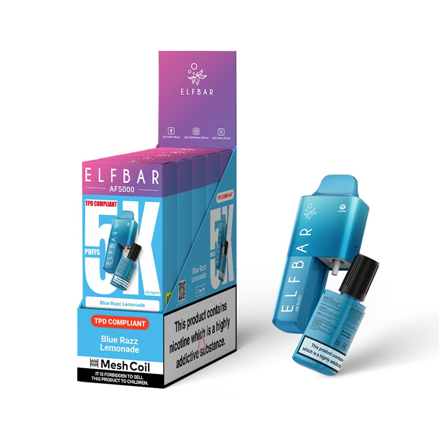 ELFBAR AF5000 Blue Razz Lemonade Vape Kit, - Case of 5