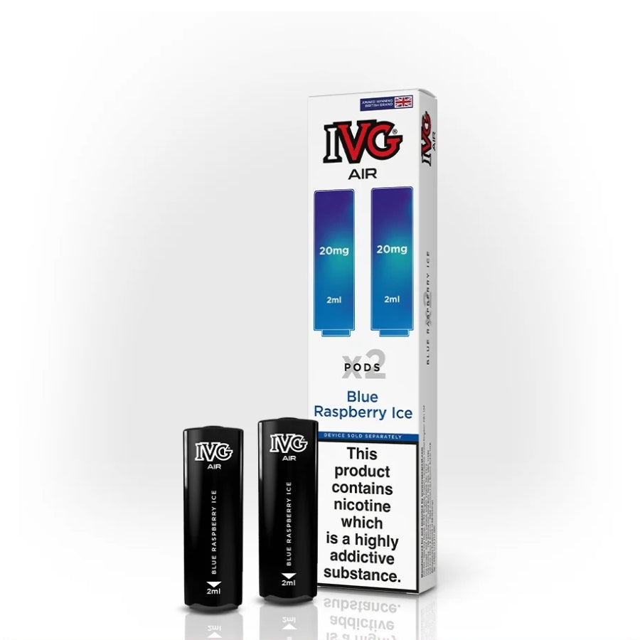 IVG Air Blue Raspberry Ice Prefilled Vape Pods - 20mg - Case of 10