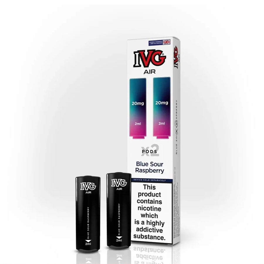 IVG Air Blue Sour Raspberry Prefilled Vape Pods - 20mg - Case of 10