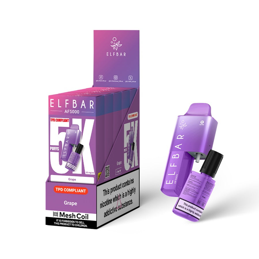 ELFBAR AF5000 Vape Kit, Grape - Case of 5