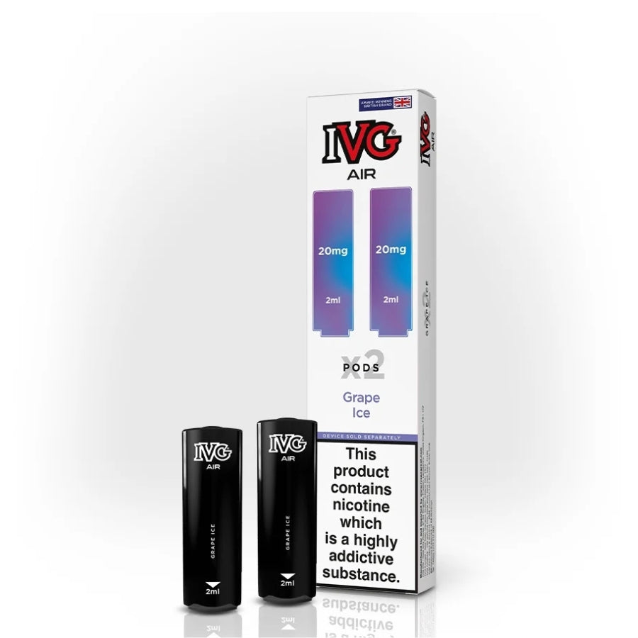 IVG Air Grape Ice Prefilled Vape Pods - 20mg - Case of 10
