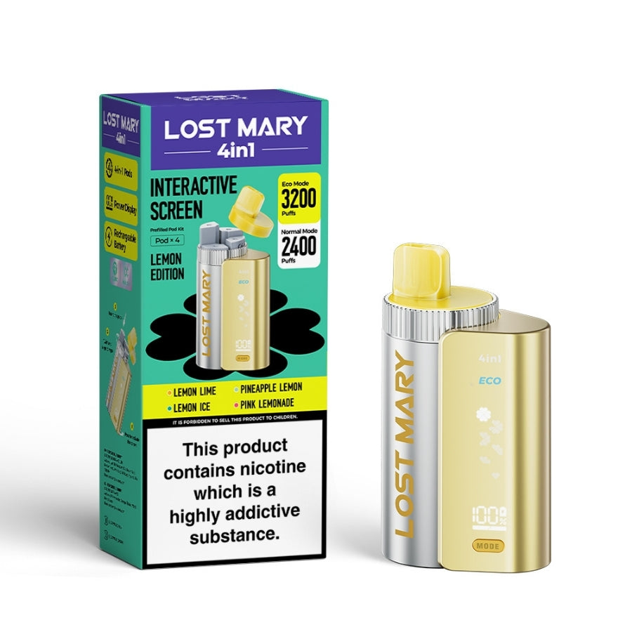 Lost Mary 4 in 1 Kit Lemon Edition - Case of 5