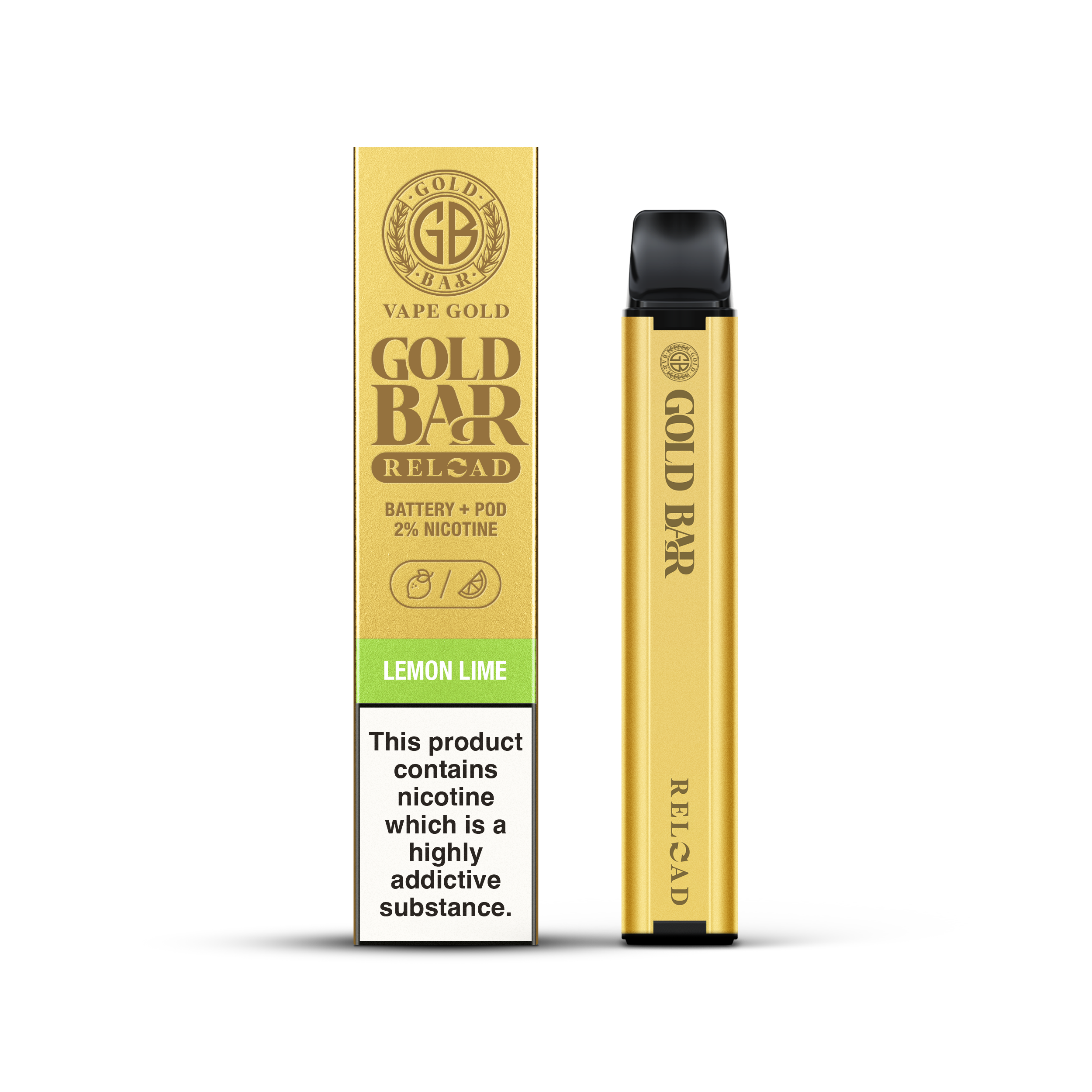 Gold Bar Reload Lemon Lime Prefilled Pod Kit - Case of 10