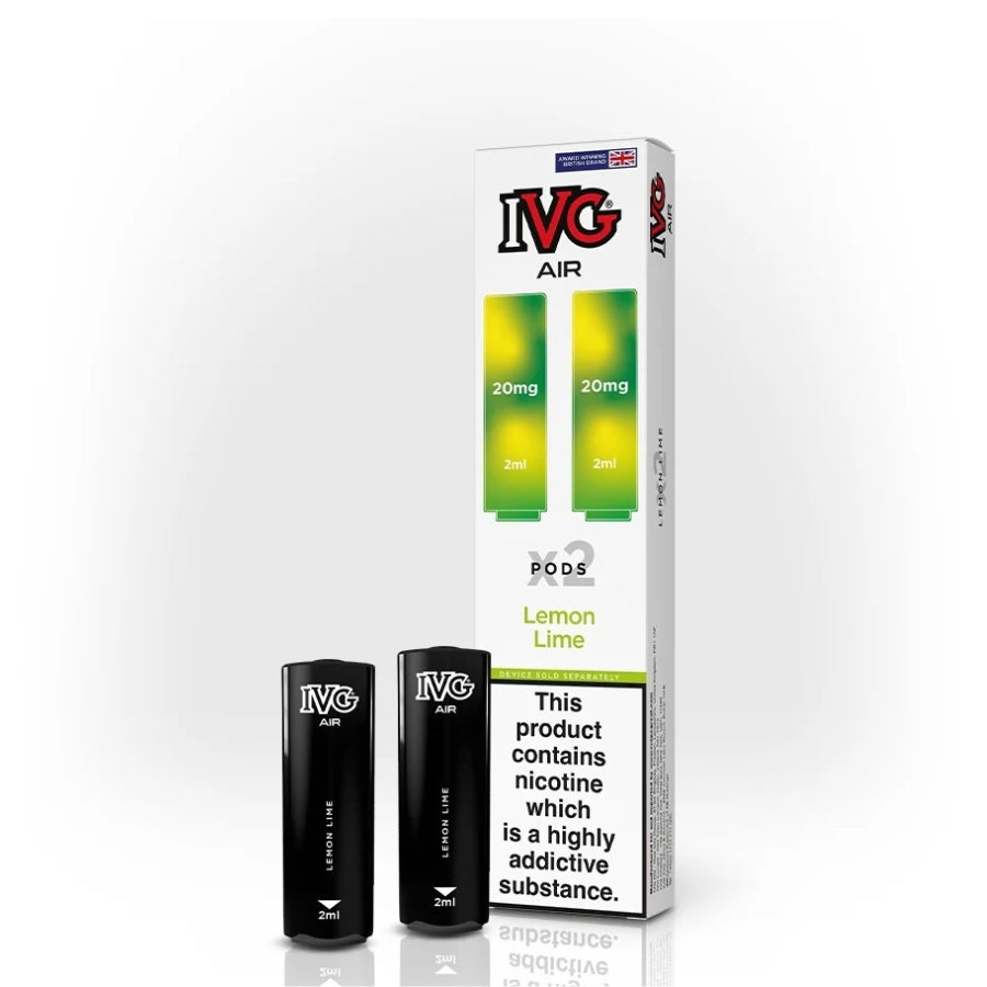 IVG Air Lemon Lime Prefilled Vape Pods - 20mg - Case of 10