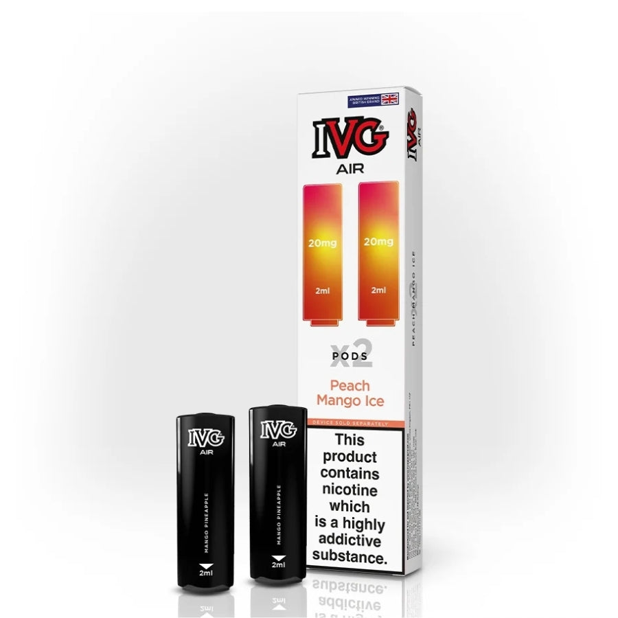 IVG Air Peach Mango Ice Prefilled Vape Pods - 20mg - Case of 10