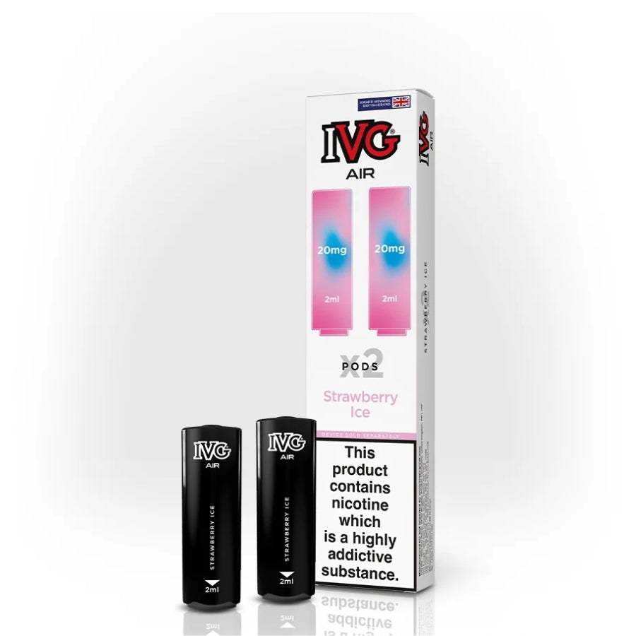 IVG Air Strawberry Ice Prefilled Vape Pods - 20mg - Case of 10