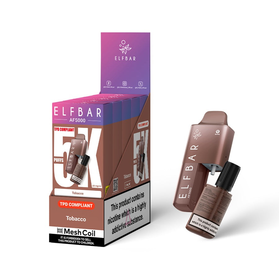 ELFBAR AF5000 Vape Kit, Tobacco - Case of 5