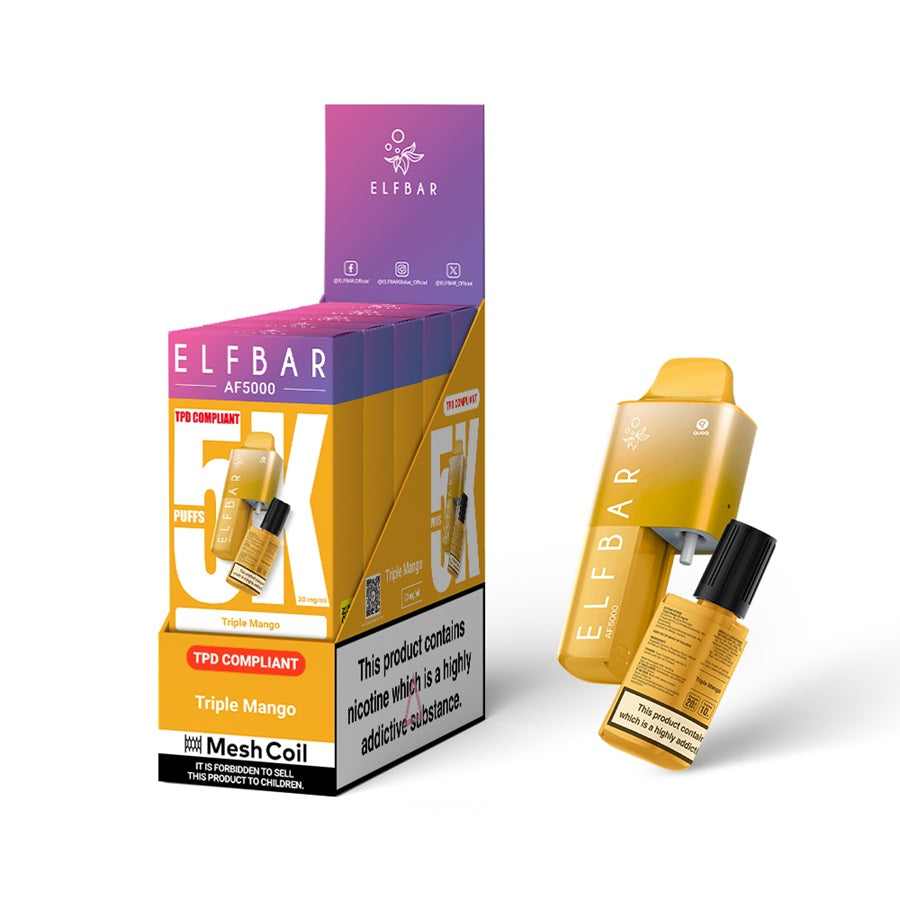 ELFBAR AF5000 Vape Kit, Triple Mango - Case of 5