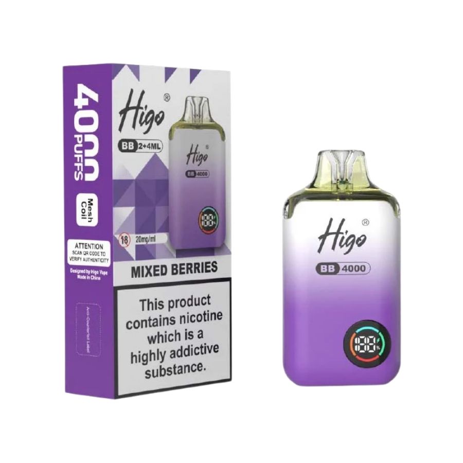 Higo BB 4K Mixed Berries Prefilled Vape Kit - Case of 10