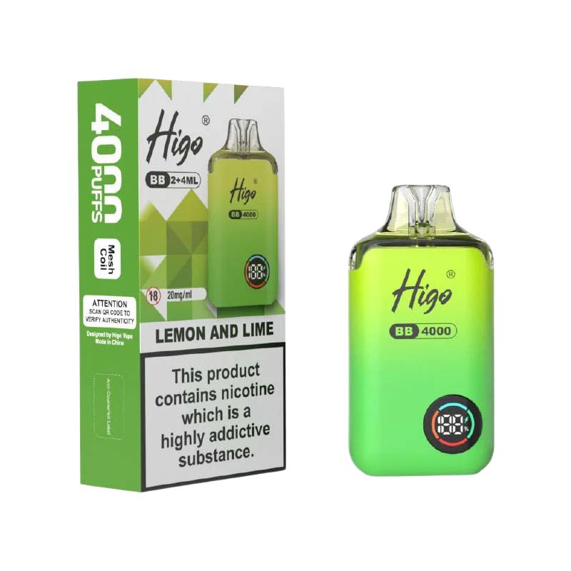 Higo BB Lemon and Lime Prefilled Pod Vape Kit - Case of 10