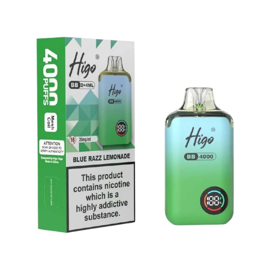 Higo BB Blue Razz Lemonade Prefilled Pod Vape Kit - Case of 10